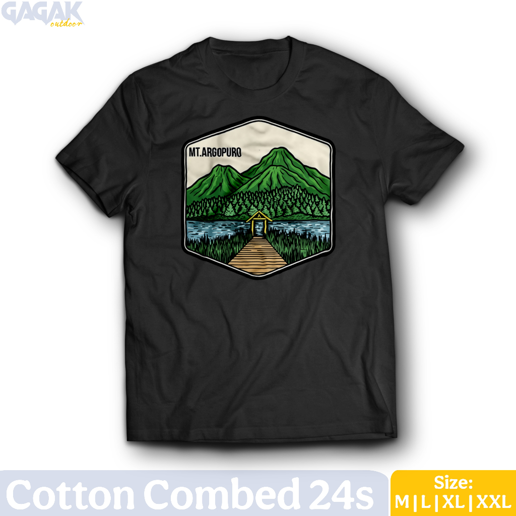 gagak outdoor Kaos Gunung Argopuro Cotton Combed - Unisex Pria dan Wanita pendaki gunung indonesia