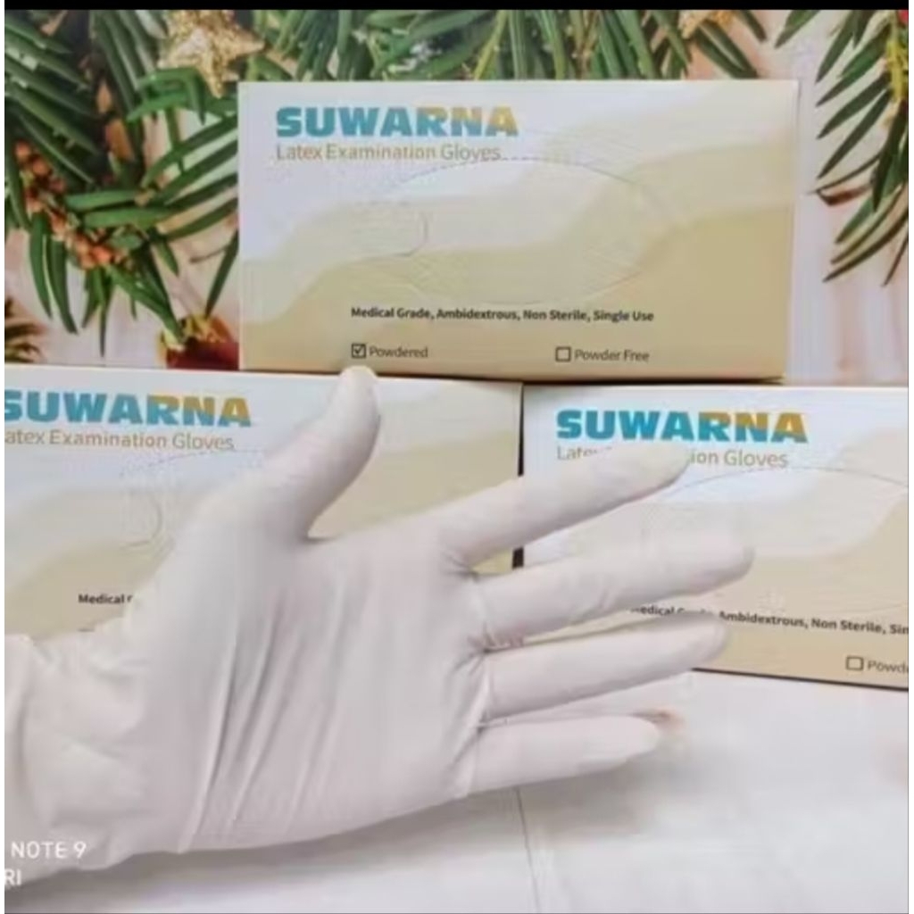 Sarung Tangan Suwarna Powder latex / sarung tangan suwarna latex powder