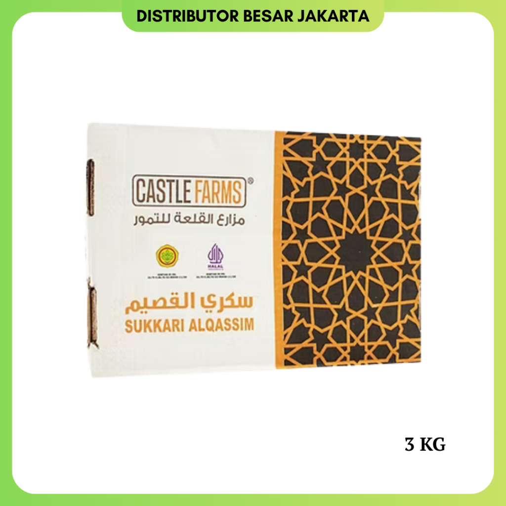 Castle Farms Kurma Sukari 3 Kg Al Qasim Organik Premium Sukkari Original