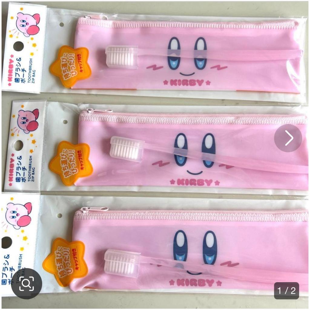 Kirby Toothbrush Zip Bag Portable Carry Pouch Pink Case (Original Japan)