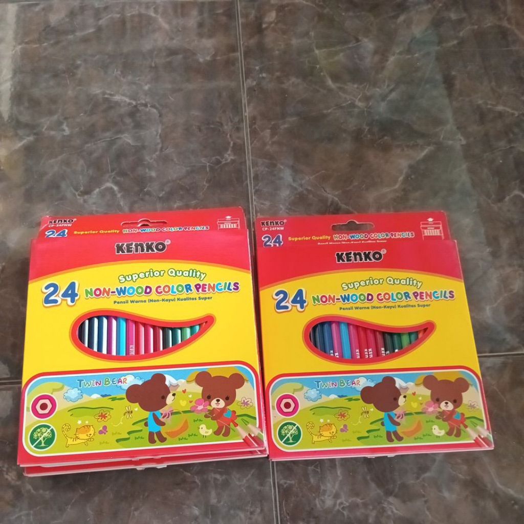 pensil warna kenko, pensil warna murah, pensil warna panjang, pensil warna 24 warna