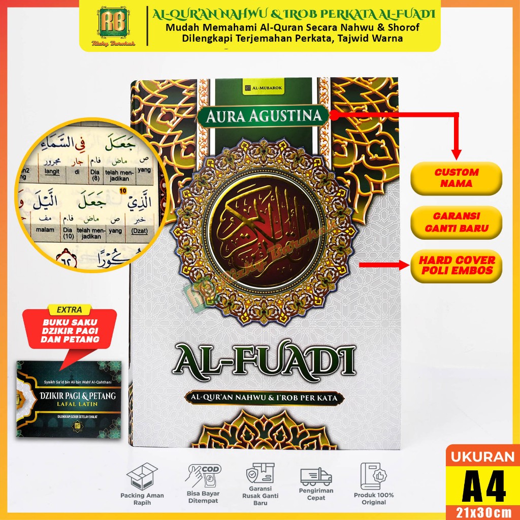 Al Quran Nahwu & Terjemah Per Kata Al Fuadi Nahwu Shorof A4 Besar Mushaf Alquran Terjemahan Perkata