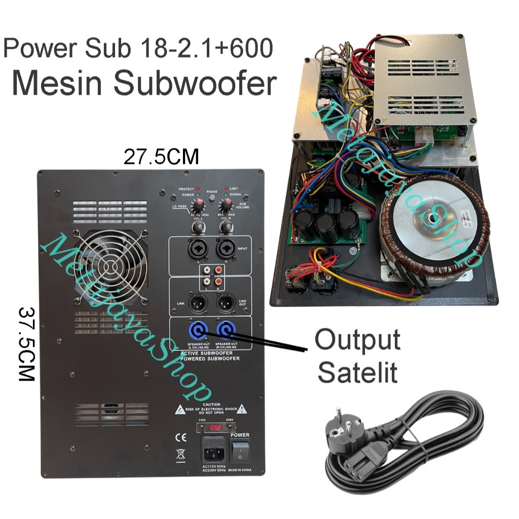 Power Kit Subwoofer/Mesin Subwoofer Active 18'' Output Speaker Satelit 4-8 ohm