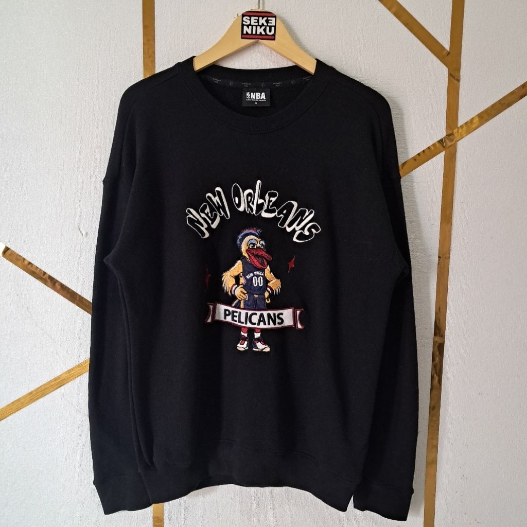 Crewneck NBA NEW ORLEANS PELICANS Bordir Bahan babyteri like new