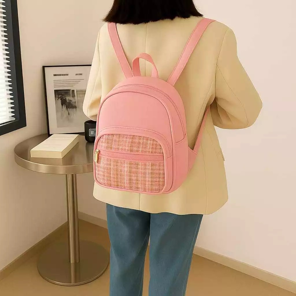 Tas Ransel Kiyomi Wanita Kulit Sintetis Murah Tas gendong sekolah Tas ransel korea mini