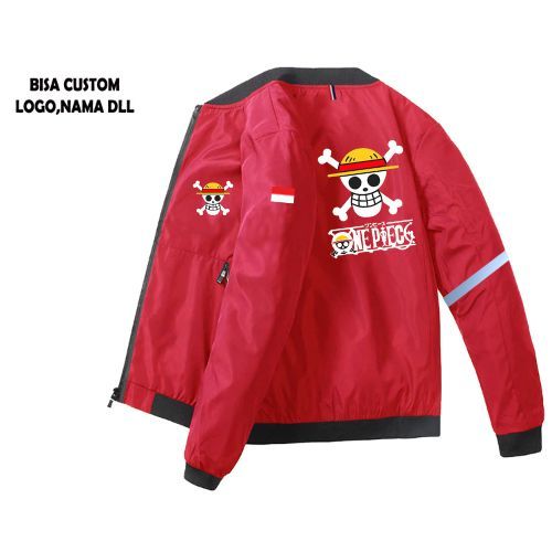Jaket Varsity Onepiece, Jeket Bisboll Scotlight, Jeket Bisa Custom Logo Dan Nama