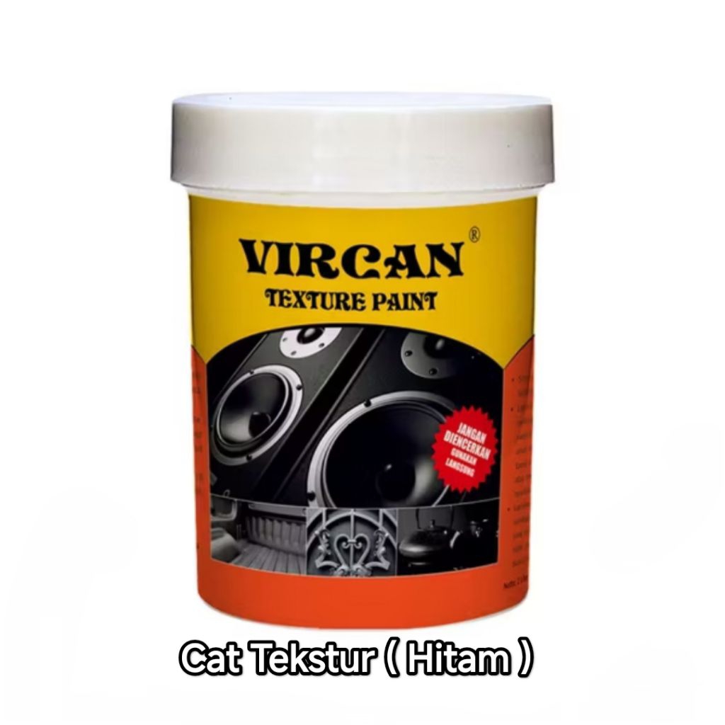 Vircan Cat Texture Paint Tekstur Speaker Hitam Indana 1 Kg Waterbase Black 1 Liter Exterior Interior