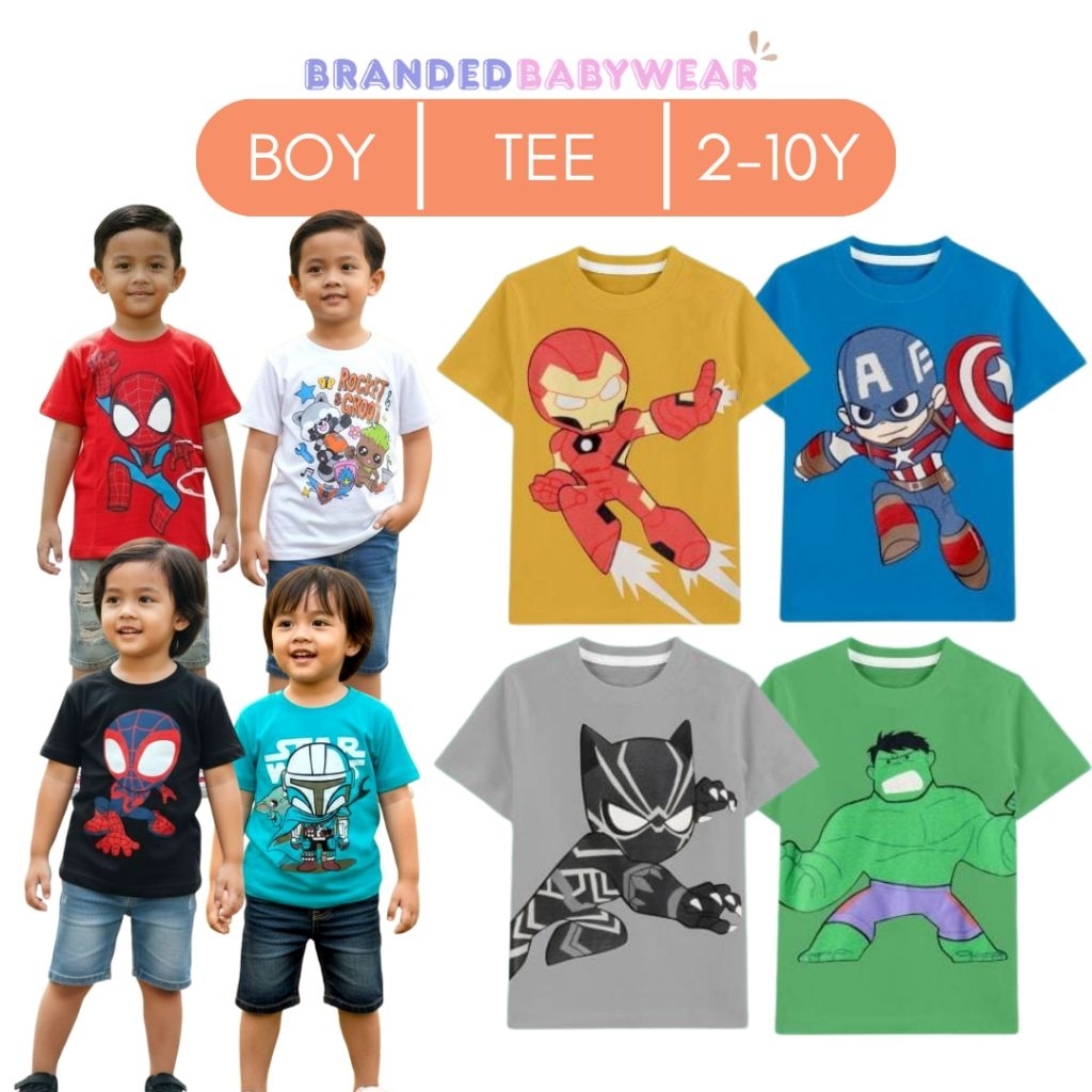 Kaos Anak Laki Laki Size 2-10Tahun Cocok Untuk Kado/Gift BBW861
