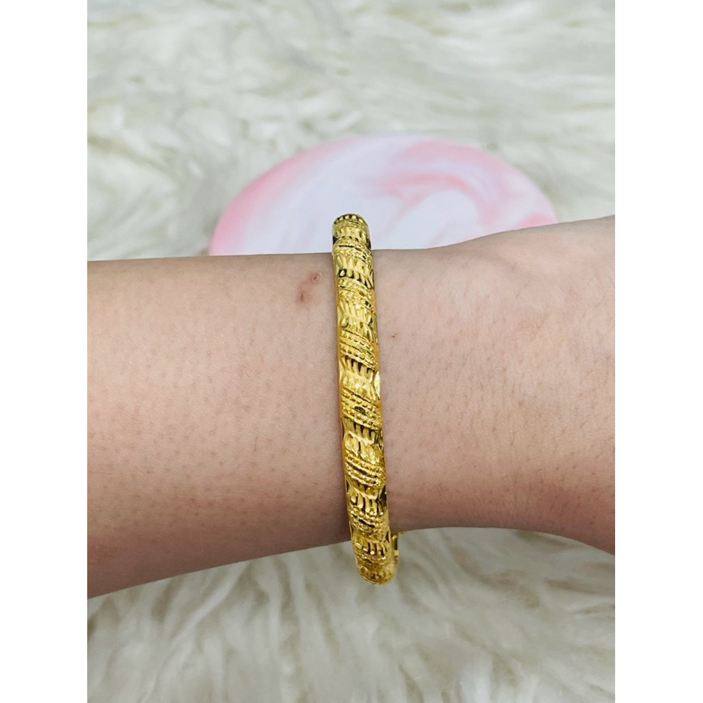 gelang bangkok bambu tekstur terbaru simple elegant emas asli kadar 700