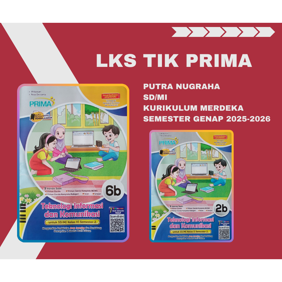Buku LKS PRIMA INFORMATIKA TIK PUTRA NUGRAHA SD MI Kelas 1 2 3 4 5 6 Merdeka Semester 2 GENAP 2025 2