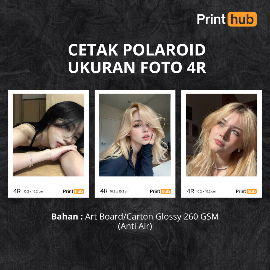 Cetak Foto Polaroid 4R Glossy Tebal Anti Air 260gsm