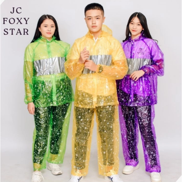 jas hujan polkadot penguin new foxy star/jas hujan jaket celana foxy star
