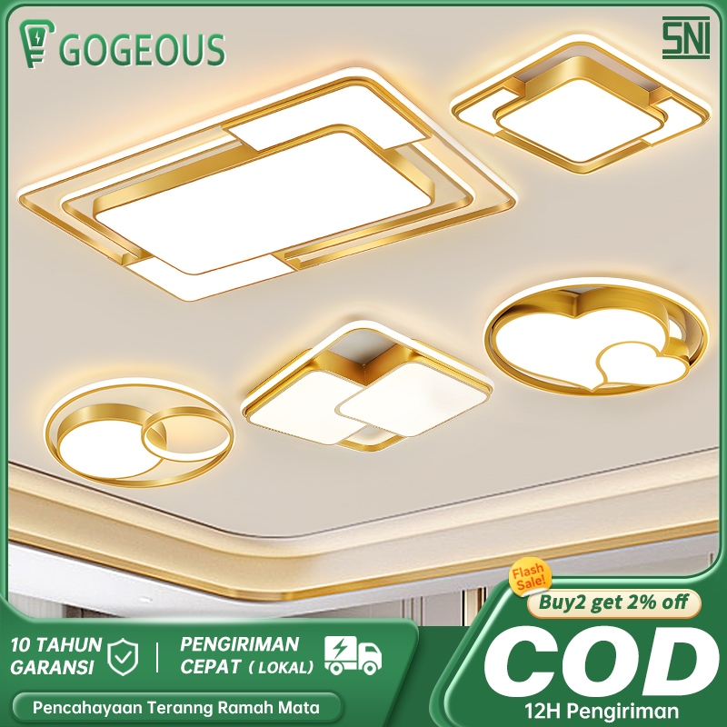 COD Lampu Plafon Minimalis Modern Bulat Gantung Ruang Tamu Kamar PVC 3 Warna Kamar Tidur Ruang Tamu 