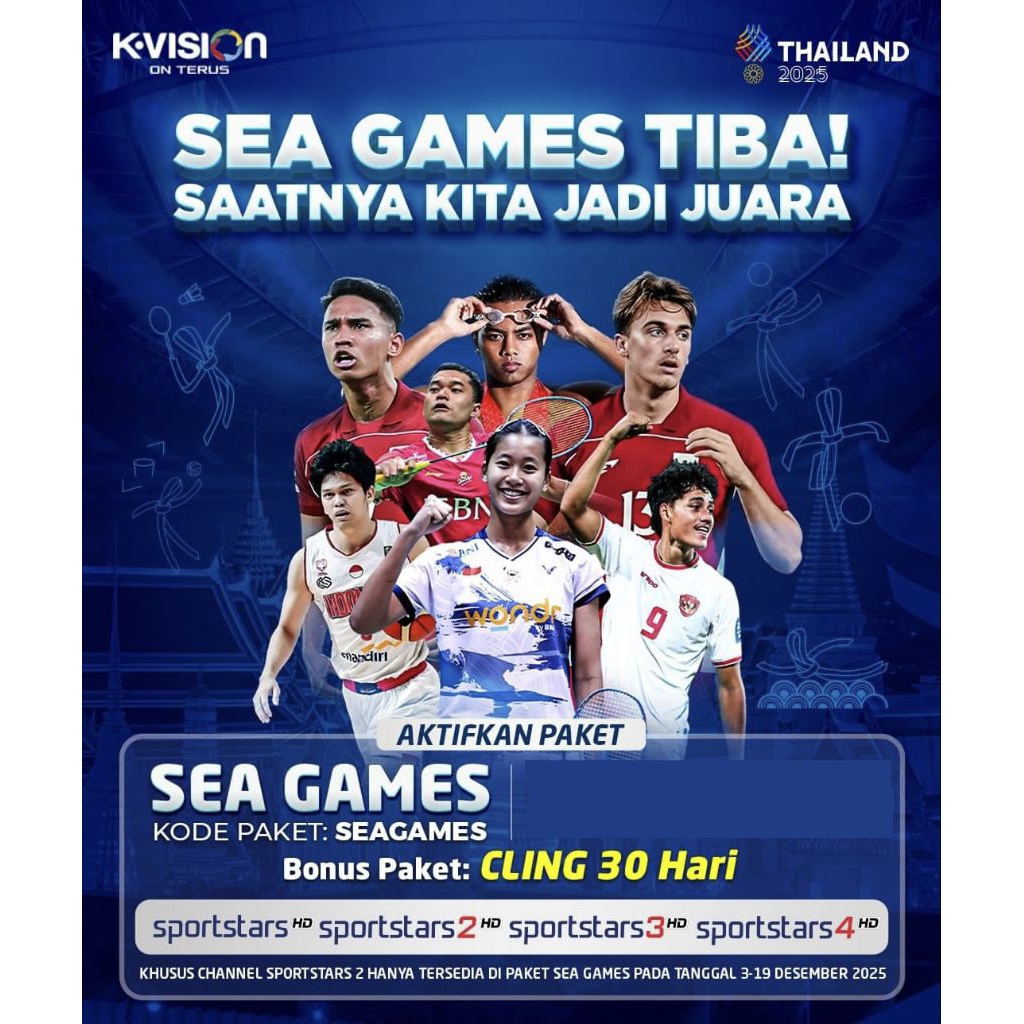 Voucher Paket SeaGames AYO DUKUNG INDONESIA DI SEAGAMES THAILAND K-Vision dan MNC Vision