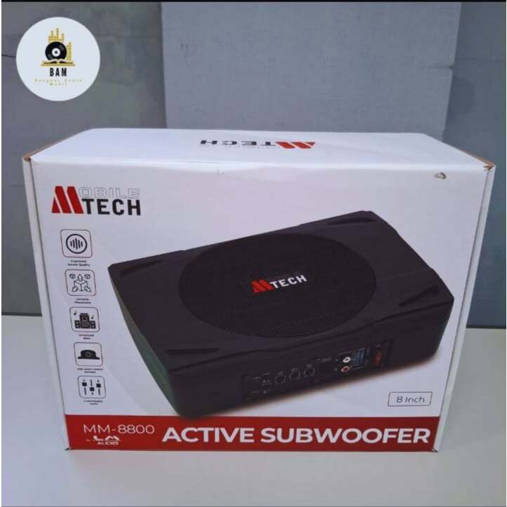 SUB KOLONG MOBIL MTECH MM8800 BY LM AUDIO / SUBWOOFER KOLONG AKTIF MTECH 8inch