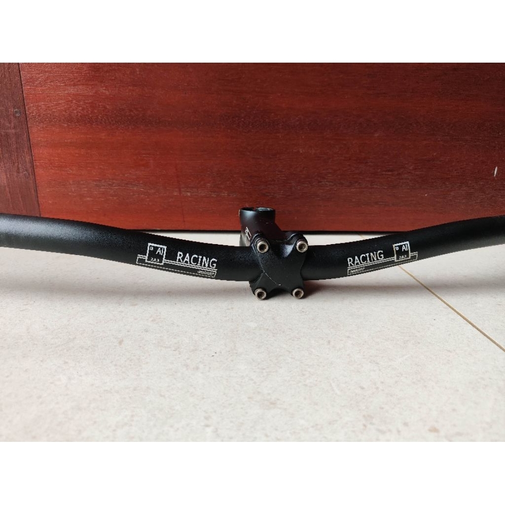 Handlebar stang Giant racing 640mm plus stem giant racing 100mm alloy  sepeda mtb hybrid