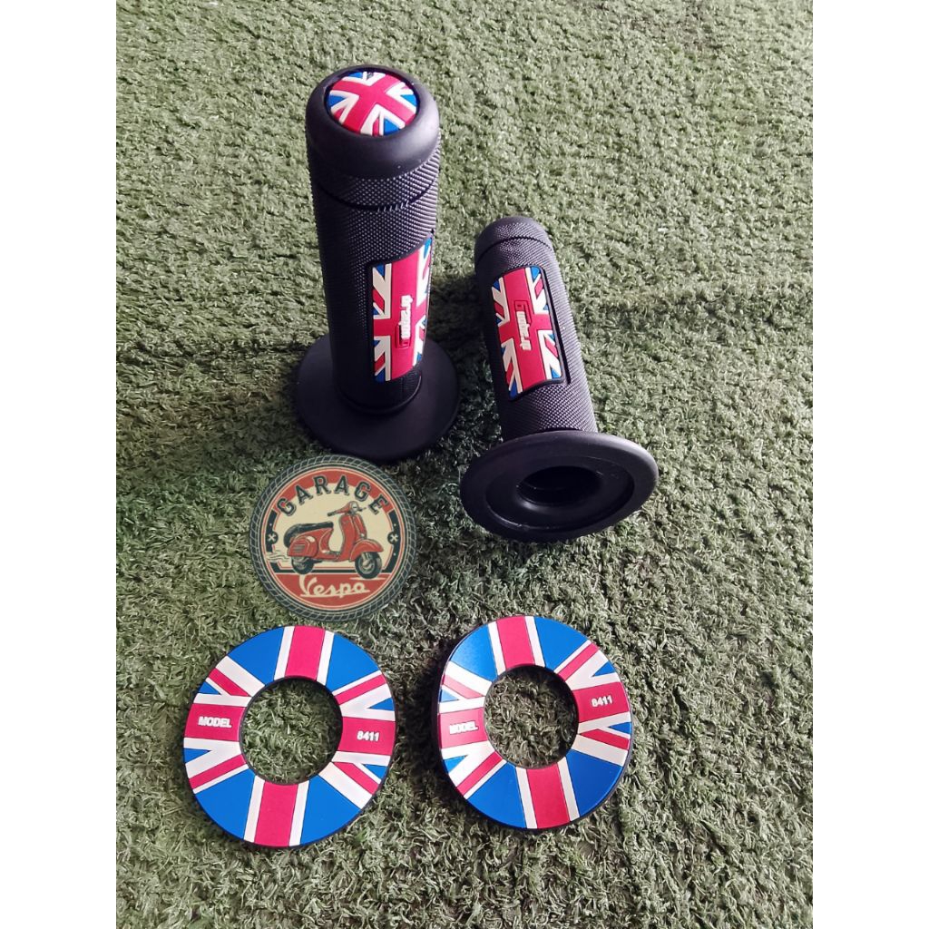 handgrip Grip model bendera inggris vespa classic, vespa matic, bebek, matic dan sport