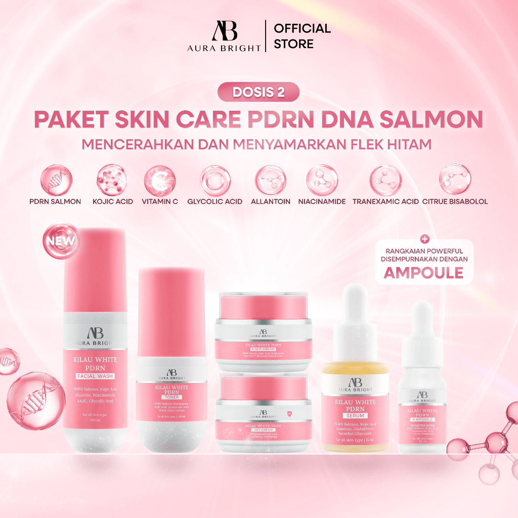[Ready Stock] Aura Bright | Kilau White PDRN Salmon with High Dose Ingredients Package Free Pouch