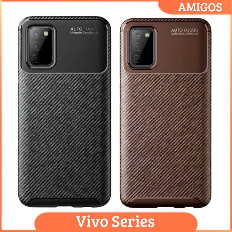 Case Autofocus Carbon Vivo Y20 Y20S Y12S Y21 Y21G Y21A Y21E Y21S Y21T Y30 Y30i Y33S Y33T Casing Fibe