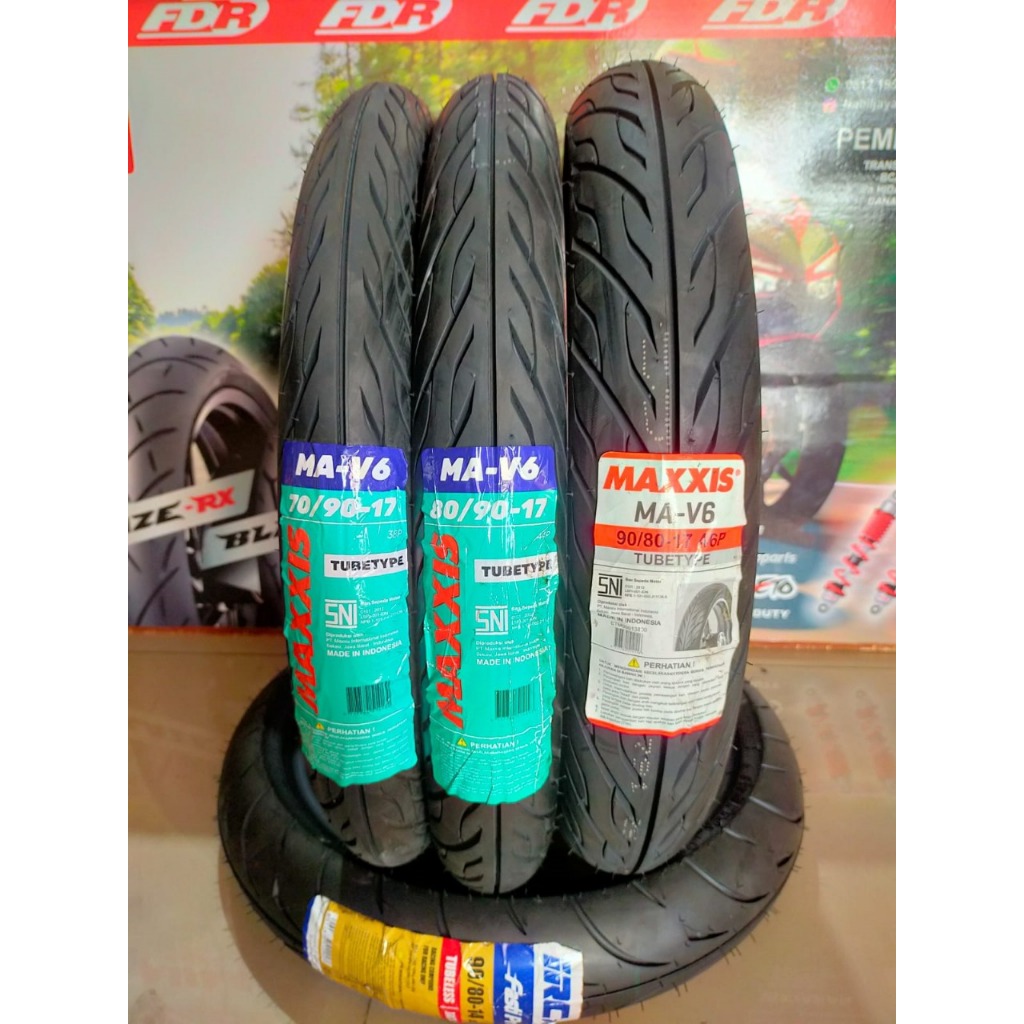 Ban Motor MAXXIS MA-V6 Tube Type Ring 17 70/90-17 80/90-17 90/80-17 untuk Supra Revo Jupiter Bukan T