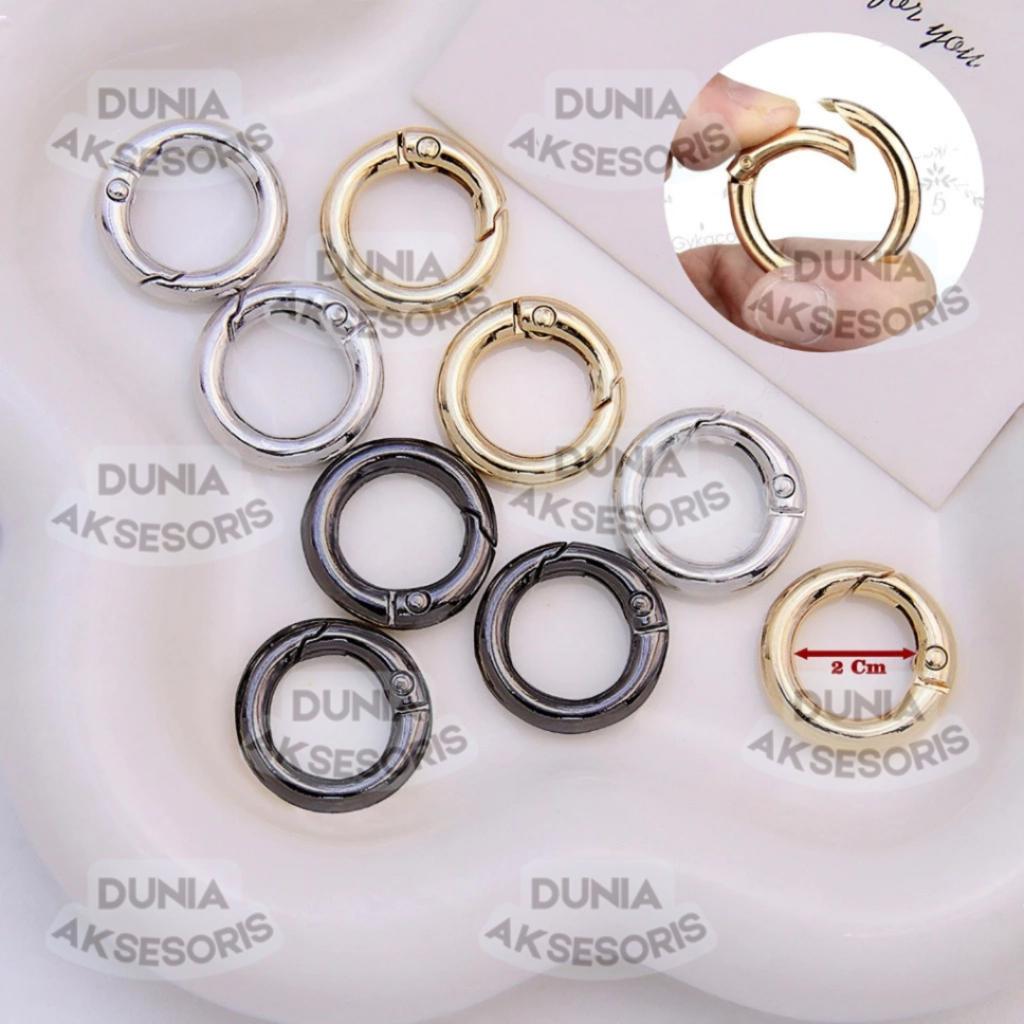 Aksesoris Tas Ring Bulat 2 cm Buka Tutup (A) / Ring O - Aksesoris Tas (IMPORT)