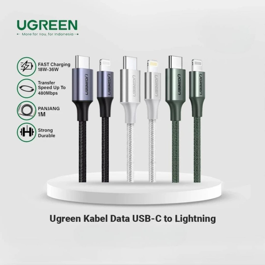 KABEL DATA UGREEN NYLON 100W C TO C| KABEL DATA UGREEN BRAIDED C TO L | KABEL DATA UGREEN NYLON TYPE