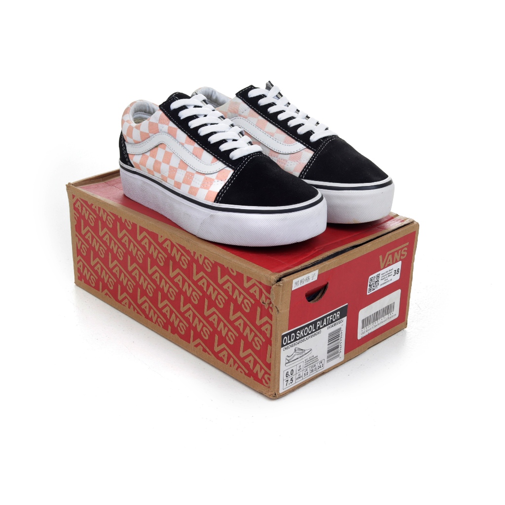 Vans Old Skool Checkerboard Platform Black Pink