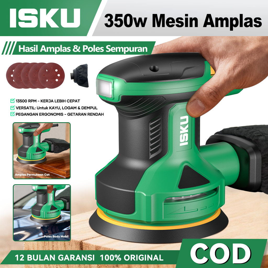 ISKU Elektrik Sander Mesin Amplas Kayu/Mesin Amplas Tembok Kayu/Tembok/Dempul Dinding Mesin