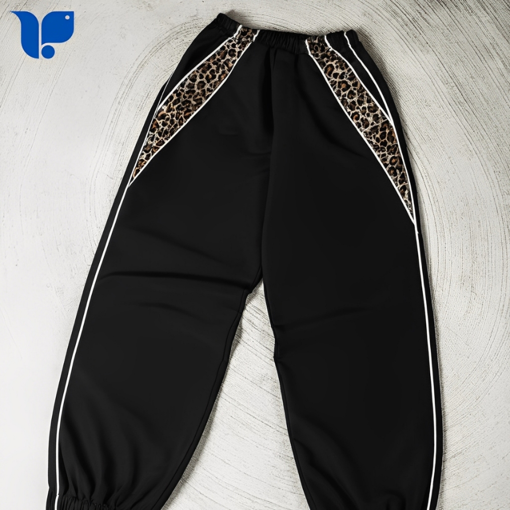 LEOPARD BAGGY PANTS / CELANA BAGGY PANTS LINE MOTIF LEOPARD