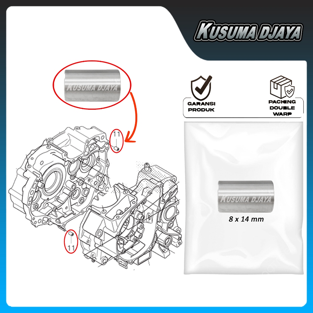 PIN DOWEL BOSH BLOK KRENGKES MESIN TENGAH VERZA CRF 150 SATUAN 8X14MM