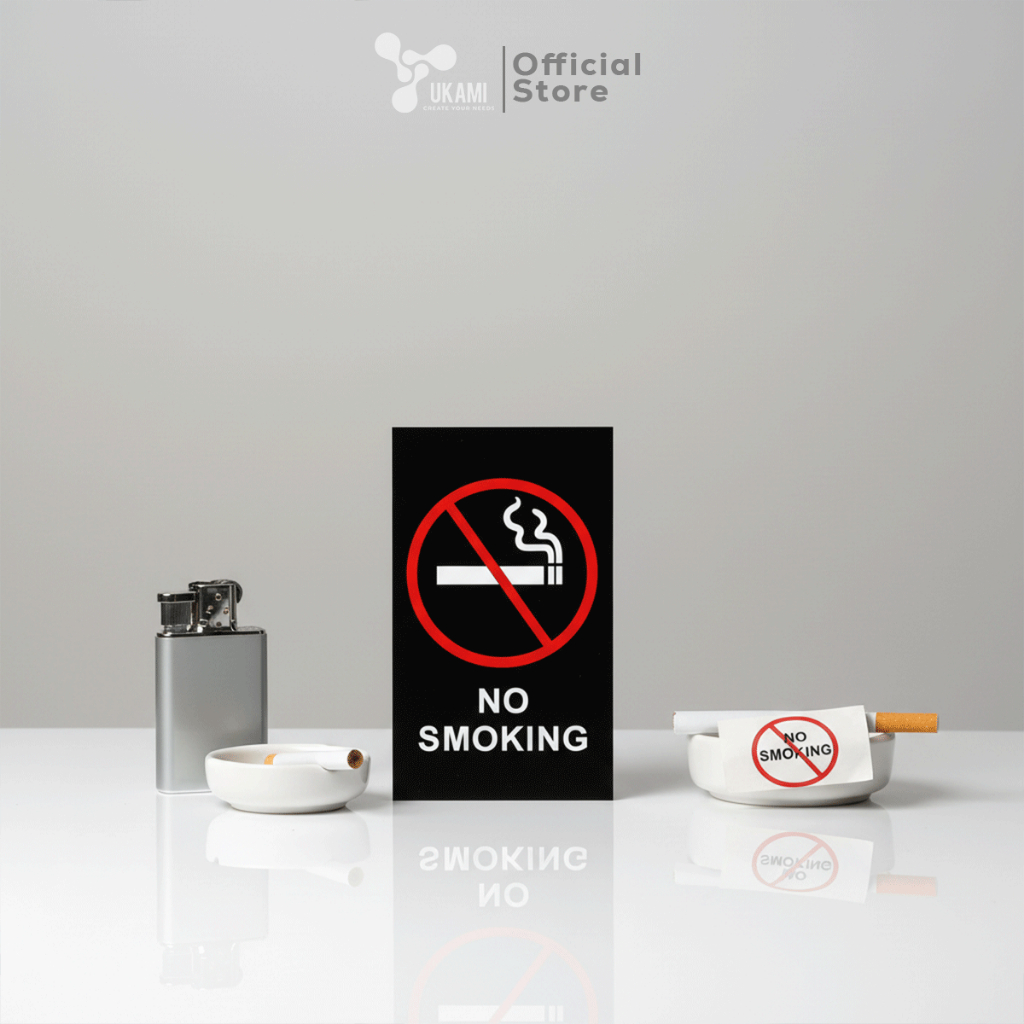 UKAMI No Smoking - Sign Board Akrilik UV - Coating Vernish Acrylic - SAUV16