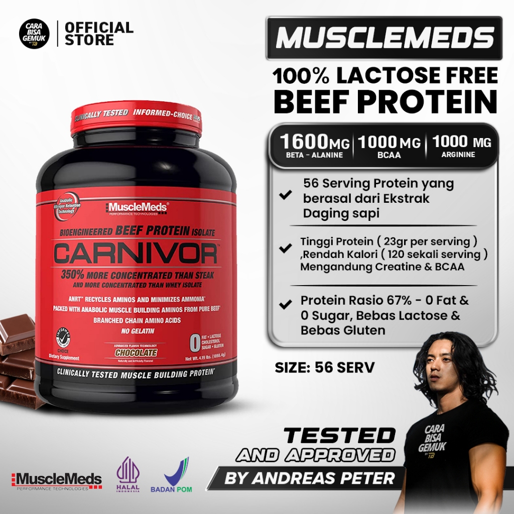 MUSCLEMEDS Carnivor Whey Protein 4lb Beef Protein CBG Store