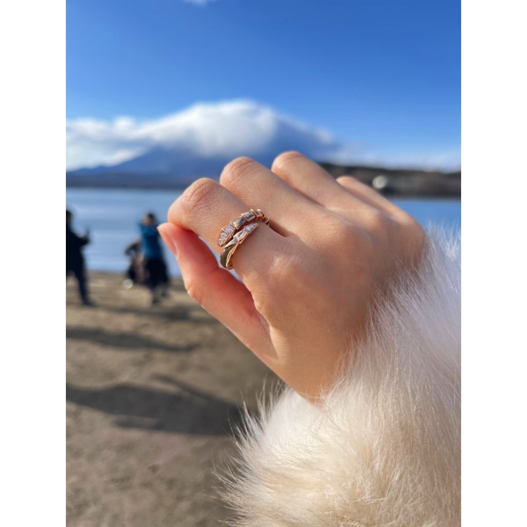 Gelang Anting Cincin Fashion Serpenti Rose Gold Plated 18k