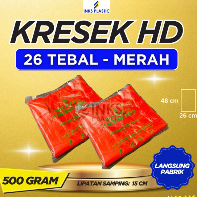 KRESEK TEBAL 26 KANTONG KRESEK WARNA PUTIH MERAH UK 26