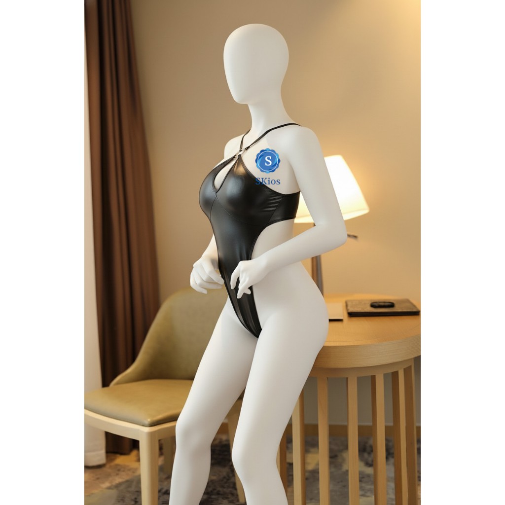 Lingerie Patent Leather Bodysuit Swimsuit One Piece Cosplay L548