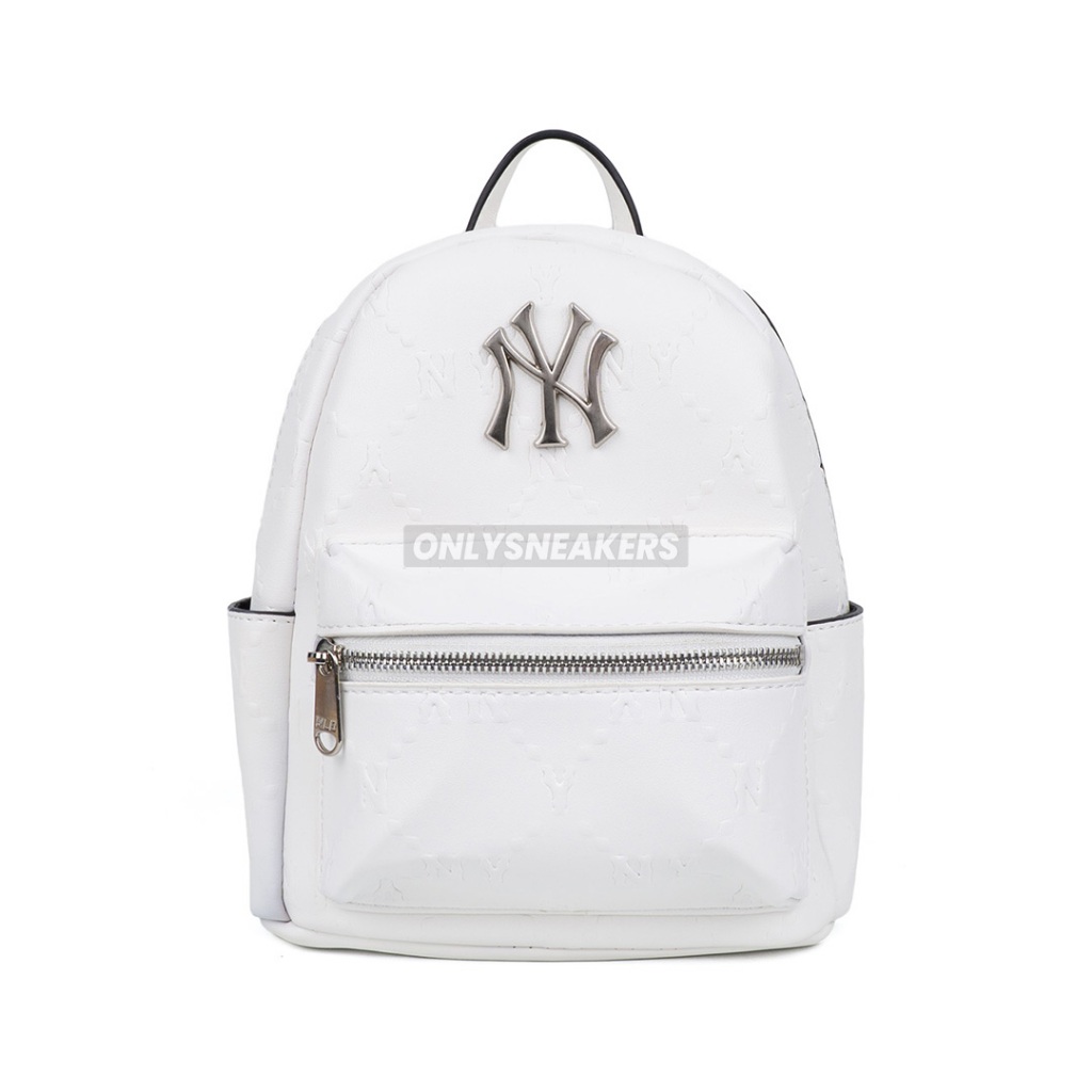 MLB MONONGRAM DIAMOND EMBOSSED MINI BACKPACK NEW YORK YANKEES WHITE