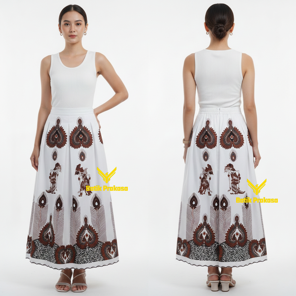 Rok Batik Panjang Wanita Batik Prakasa 0209 Ramayana Putih Model Kulot Lebar Bawahan Etnik Premium
