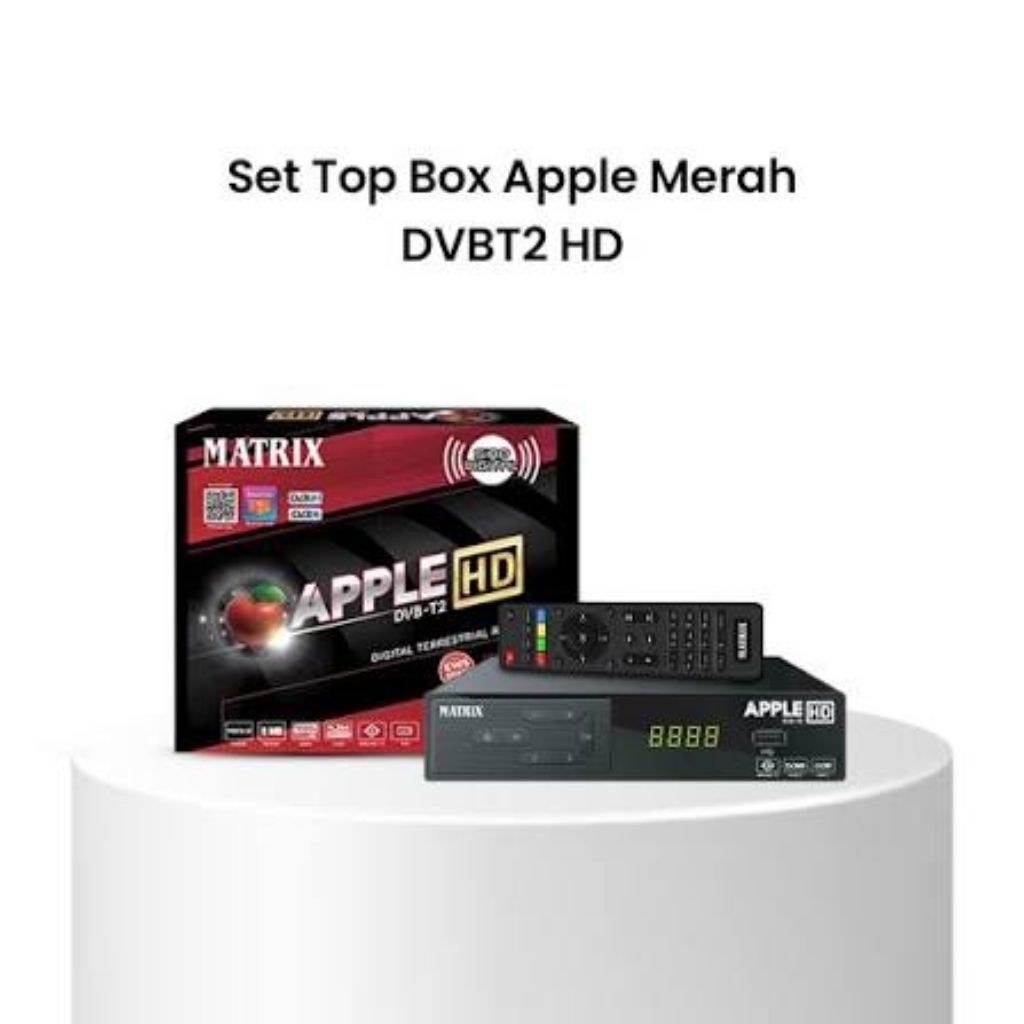 SET TOP BOX DVB-T2 MATRIX APPLE MERAH