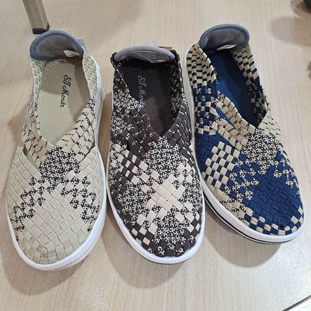 sepatu casual wanita st.moritz anyaman heels 3 cm