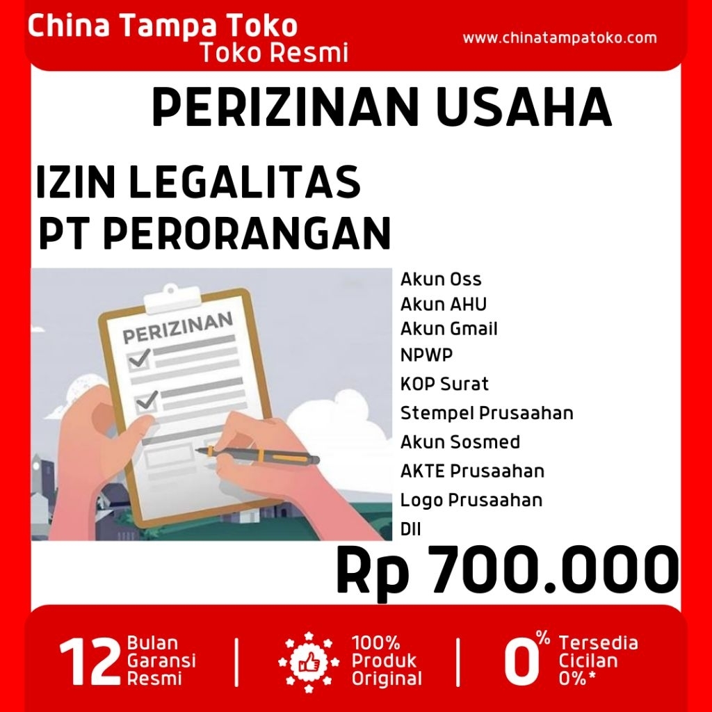 Jasa Pembuatan Perizinan Legalitas PT Perorangan