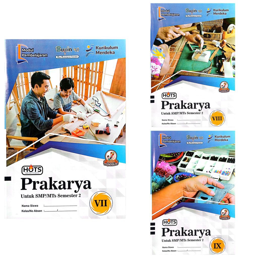 BUKU LKS SMP MTS PRAKARYA KELAS 7 8 9 SEMESTER 2 KURIKULUM MERDEKA 2024 2025 BUPIN