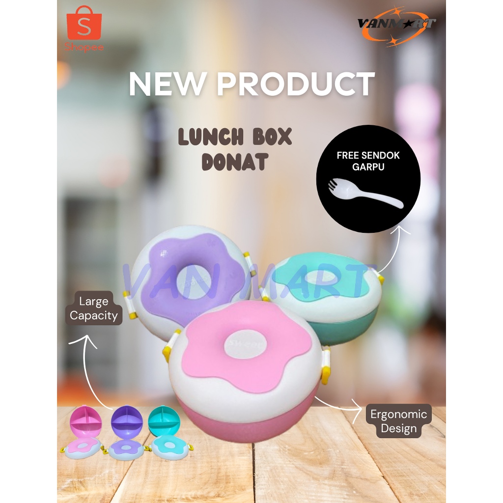LunchBox Donat Skat 3 Unik 3 Warna Plastik