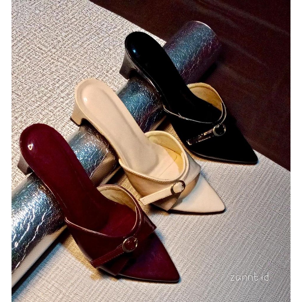 sendal heels lancip sandal hak tahu tinggi 5cm heels elegan
