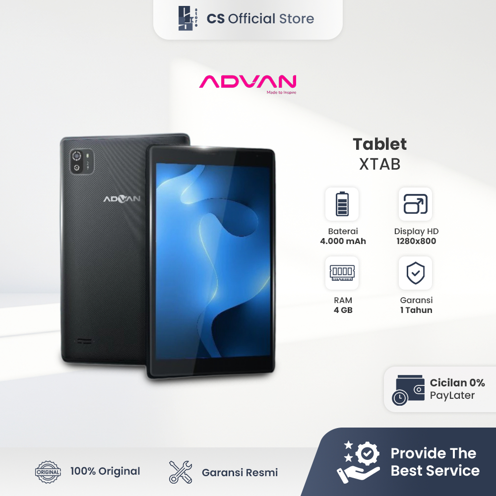 ADVAN Xtab 4/64 GB 8 Inci Quadcore T310 Tablet Android 13 | Tablet Advan Xtab 4/64 GB
