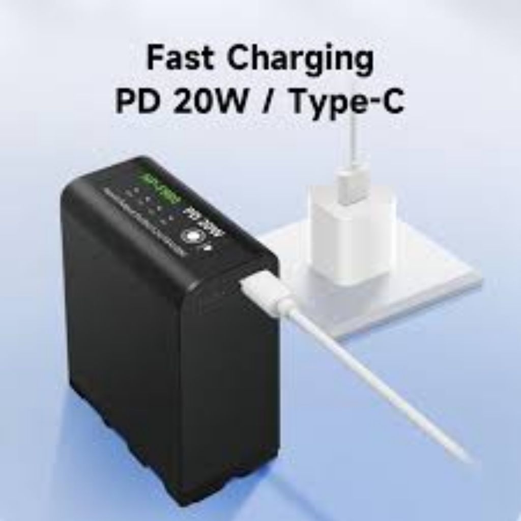 Sony NP-F980 Battery Batre Baterai USB Type-C 6000mAh Sony HXR, PXW, DSR, CCD & GV Multiple Protecti