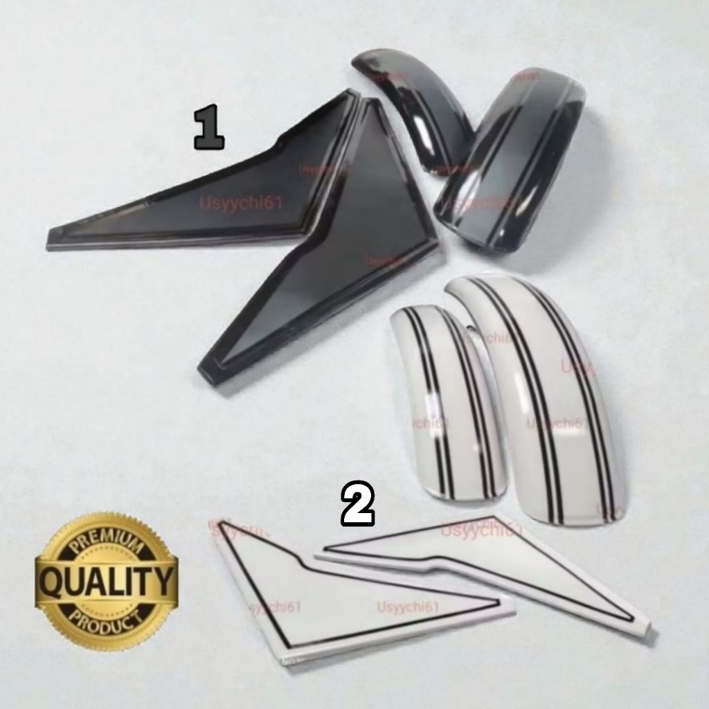 Spakbor Slebor SET & Cover Tutup Bok Aki Accu Samping Cat Motor Vixion Old Custom Hitam Putih