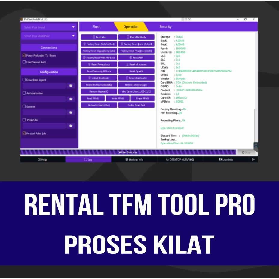 RENTAL TFM TOOL PRO