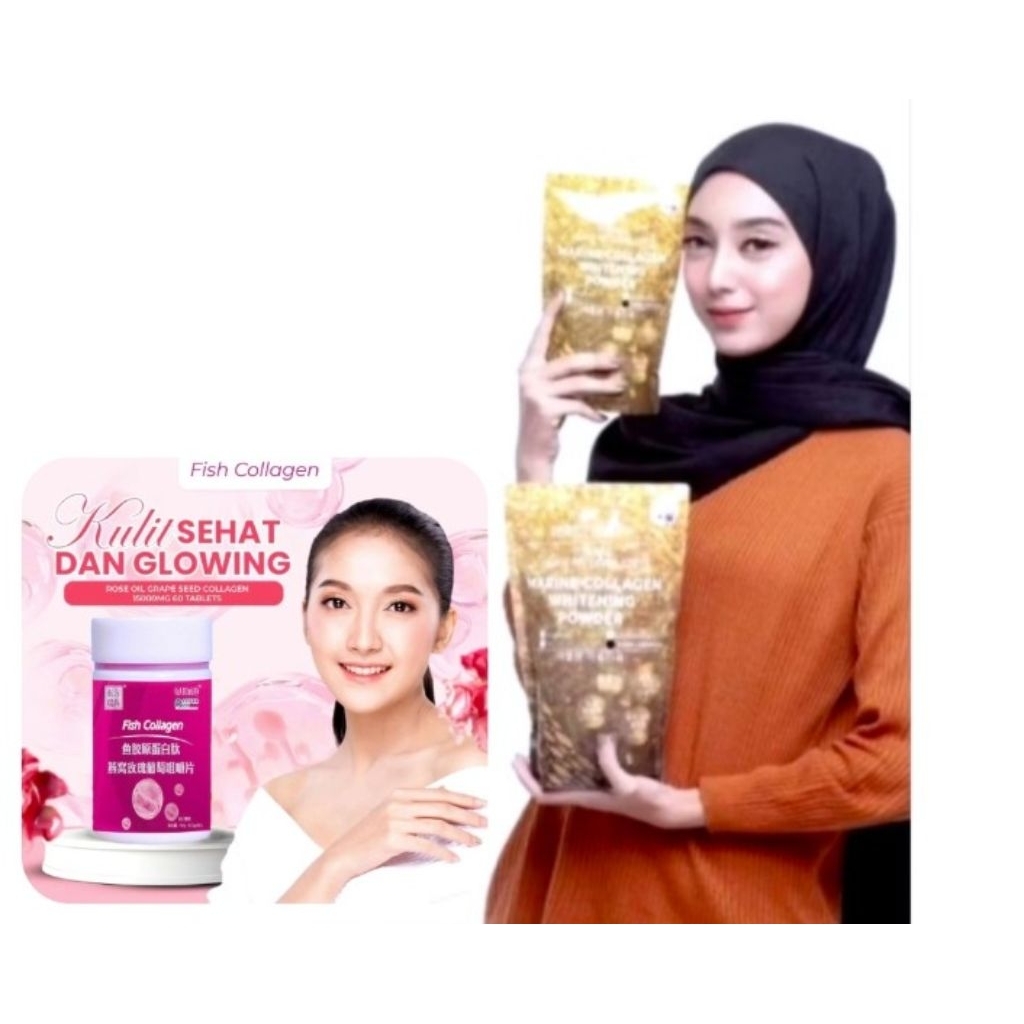 MARINE COLLAGEN DOUBLE GLUTATHIONE  FREE FISH COLLAGEN[1BOTTLE:60TABLETS]