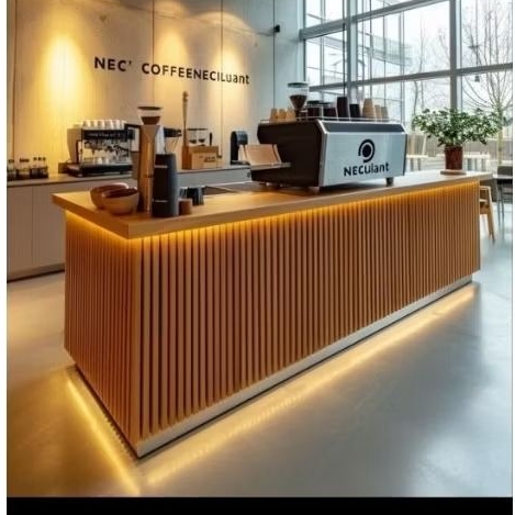 Meja kasir minimalis/ meja kasir HPL minimalis. meja bar cafe/meja kasir costum