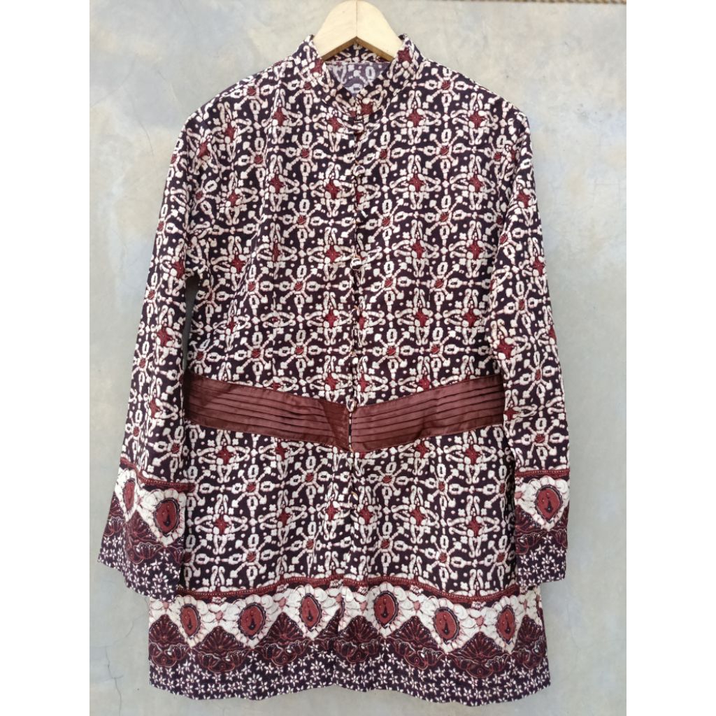 batik wanita coklat slimfit